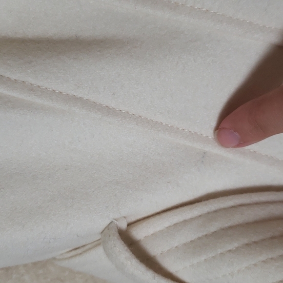 Guess wool blend long line midi length coat white off white women's size medium - Picture 14 of 16